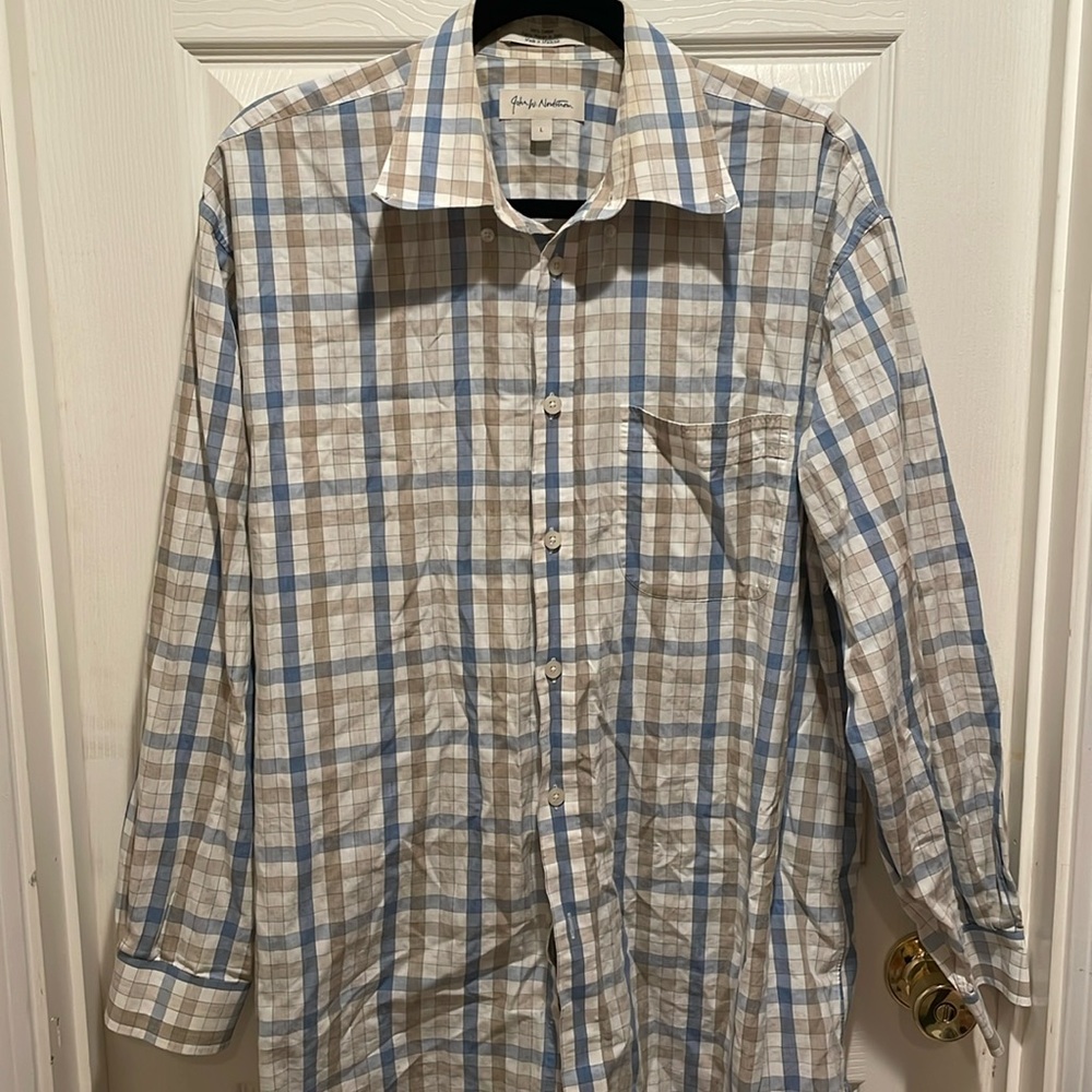 John W Nordstrom button down gingham shirt